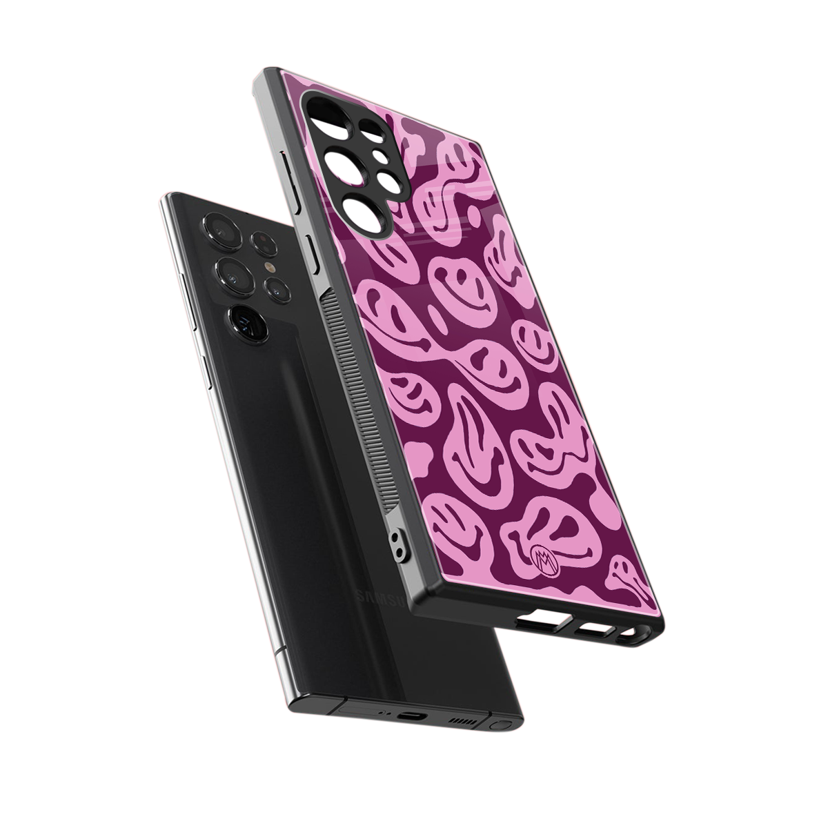 acid smiles grape edition back phone cover | glass case for samsung galaxy s24 ultra