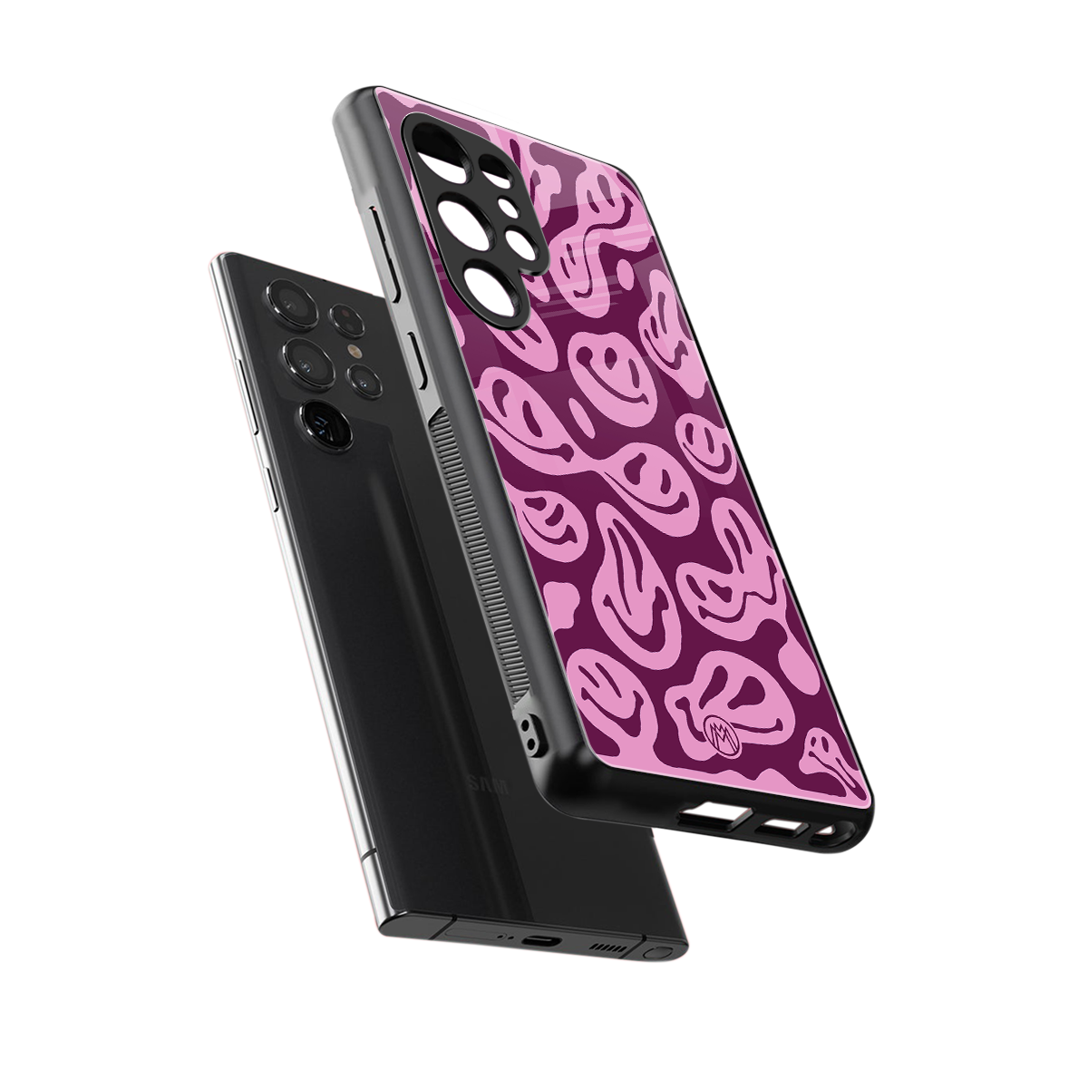 acid smiles grape edition back phone cover | glass case for samsung galaxy s25 ultra