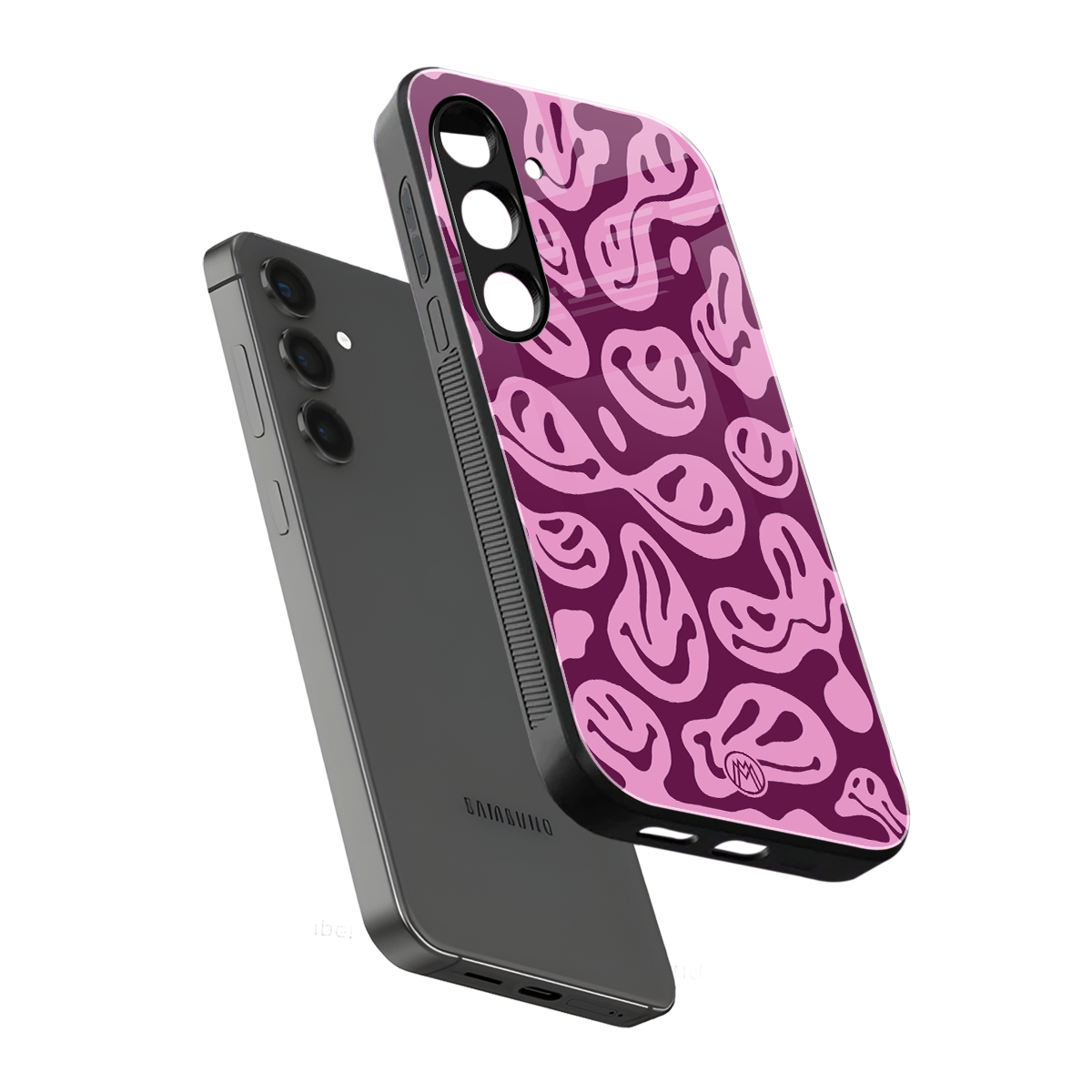 acid smiles grape edition back phone cover | glass case for samsung galaxy s24 fe
