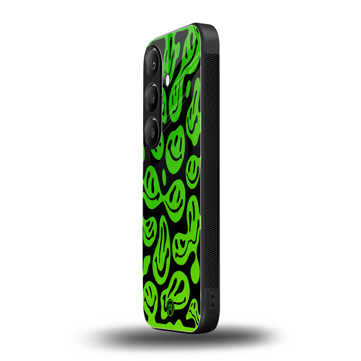 acid smiles neon green back phone cover | glass case for samsung galaxy s24 fe