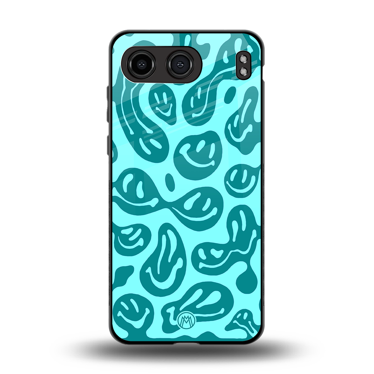 acid smiles turquoise edition back phone cover | glass case for oneplus nord 4