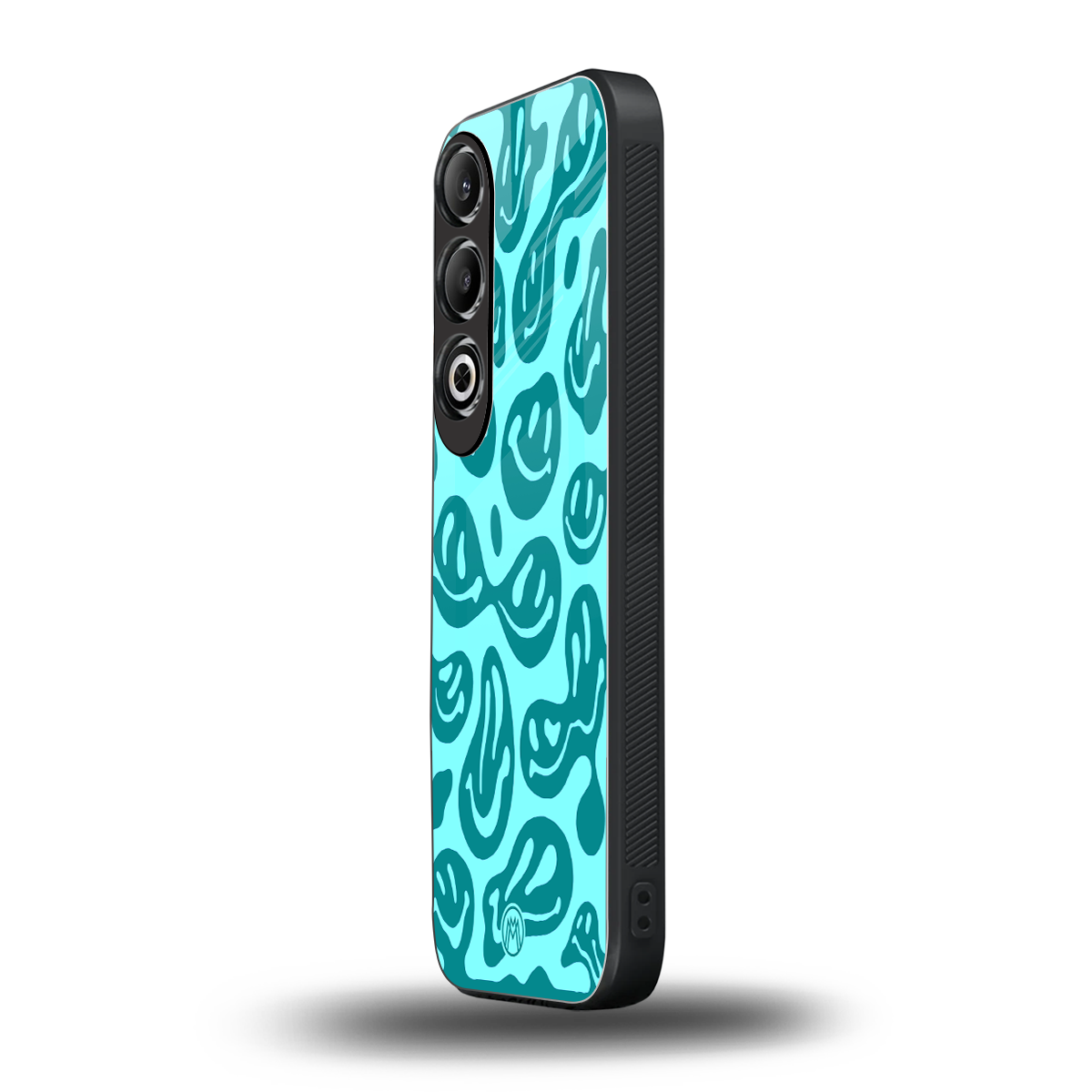 acid smiles turquoise edition back phone cover | glass case for oneplus nord ce 4