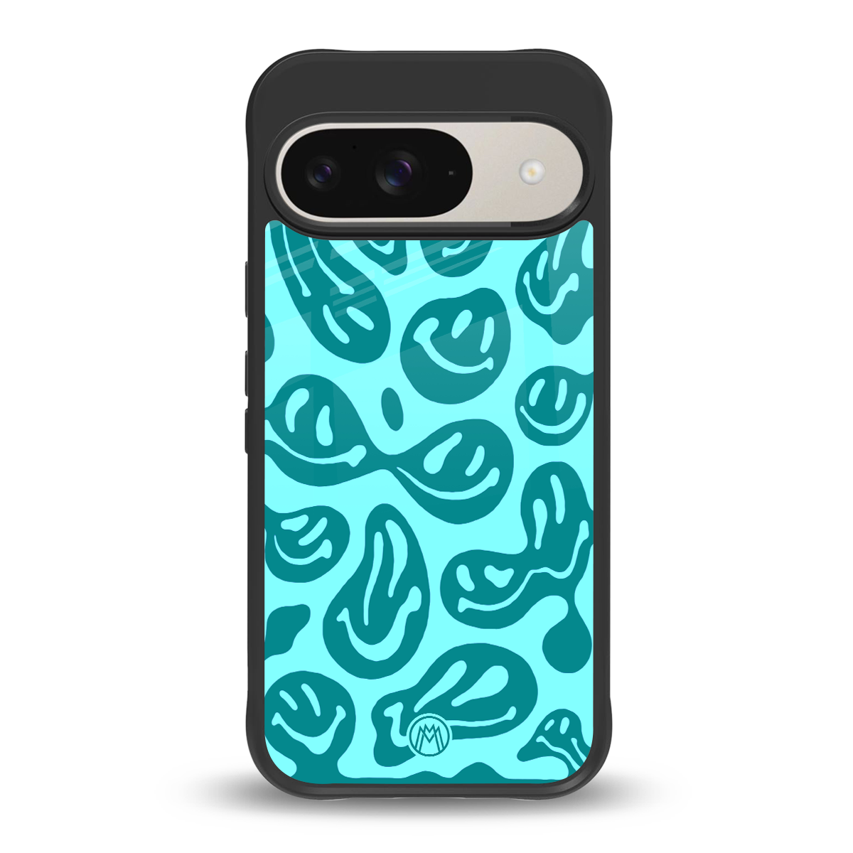 acid smiles turquoise edition back phone cover | glass case for google pixel 9