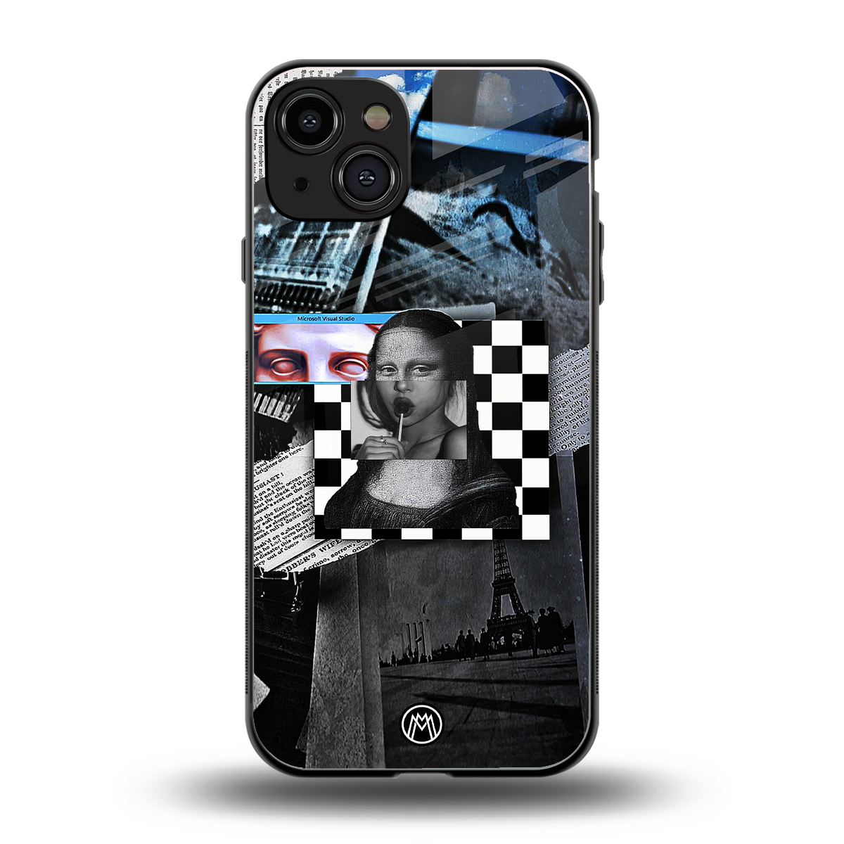 aesthetic mona lisa art back phone cover | glass case for iphone 15