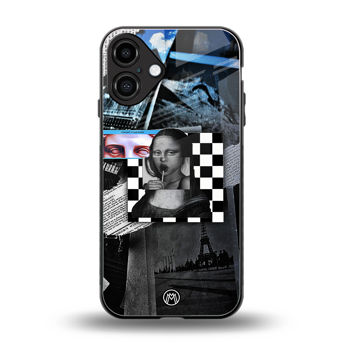 aesthetic mona lisa art back phone cover | glass case for iphone 16 plus