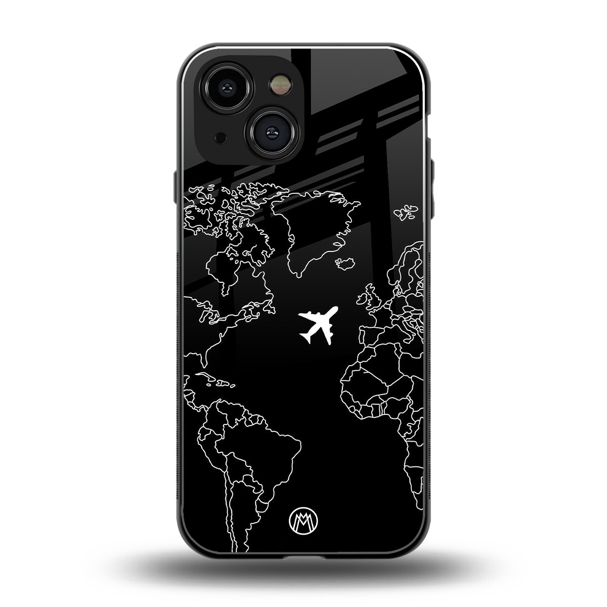 airplane flying wanderlust back phone cover | glass case for iphone 13 mini