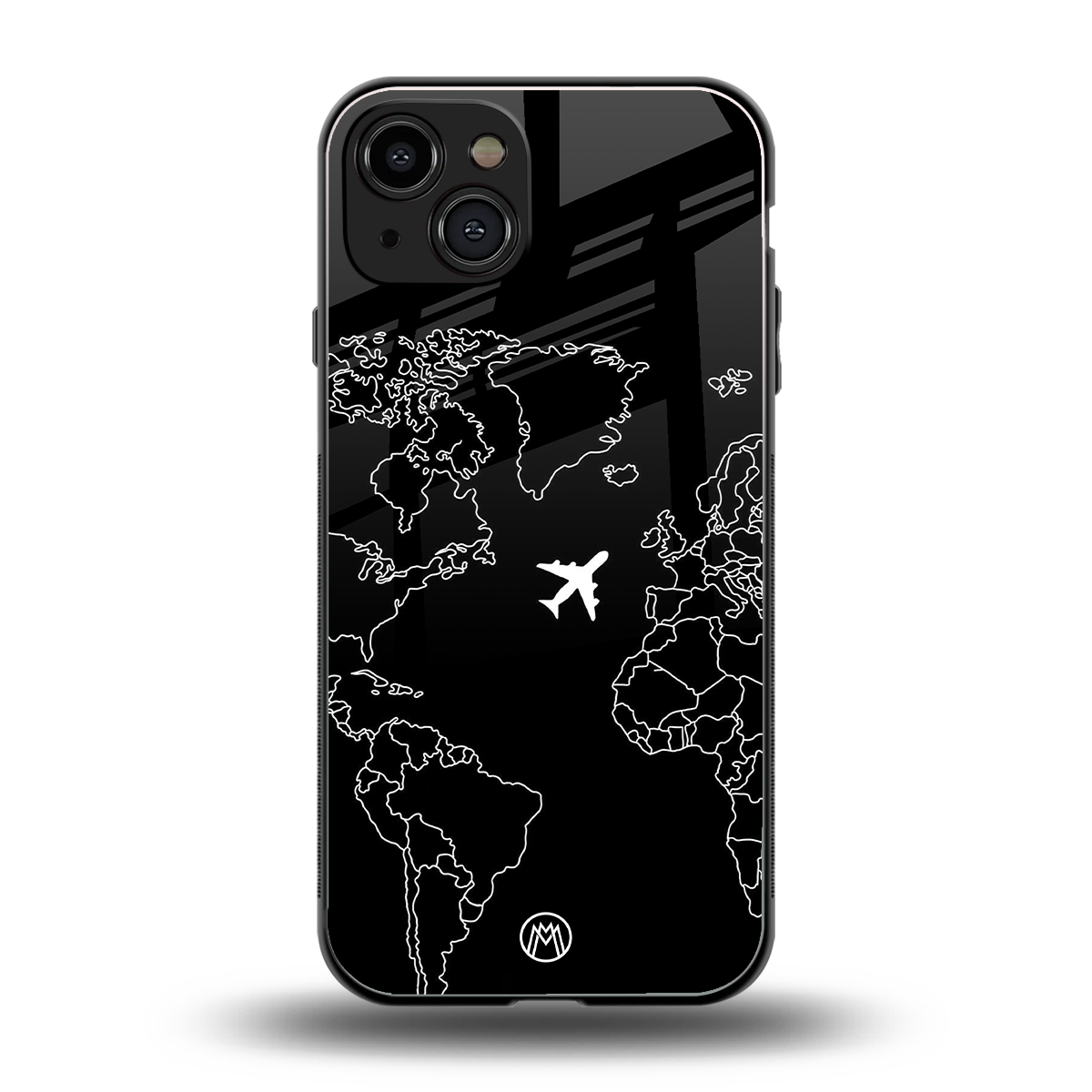 airplane flying wanderlust back phone cover | glass case for iphone 15