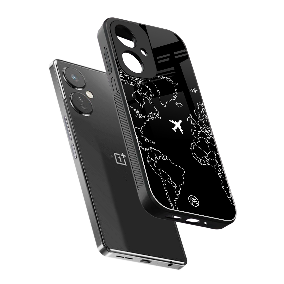 airplane flying wanderlust back phone cover | glass case for oneplus nord ce 3