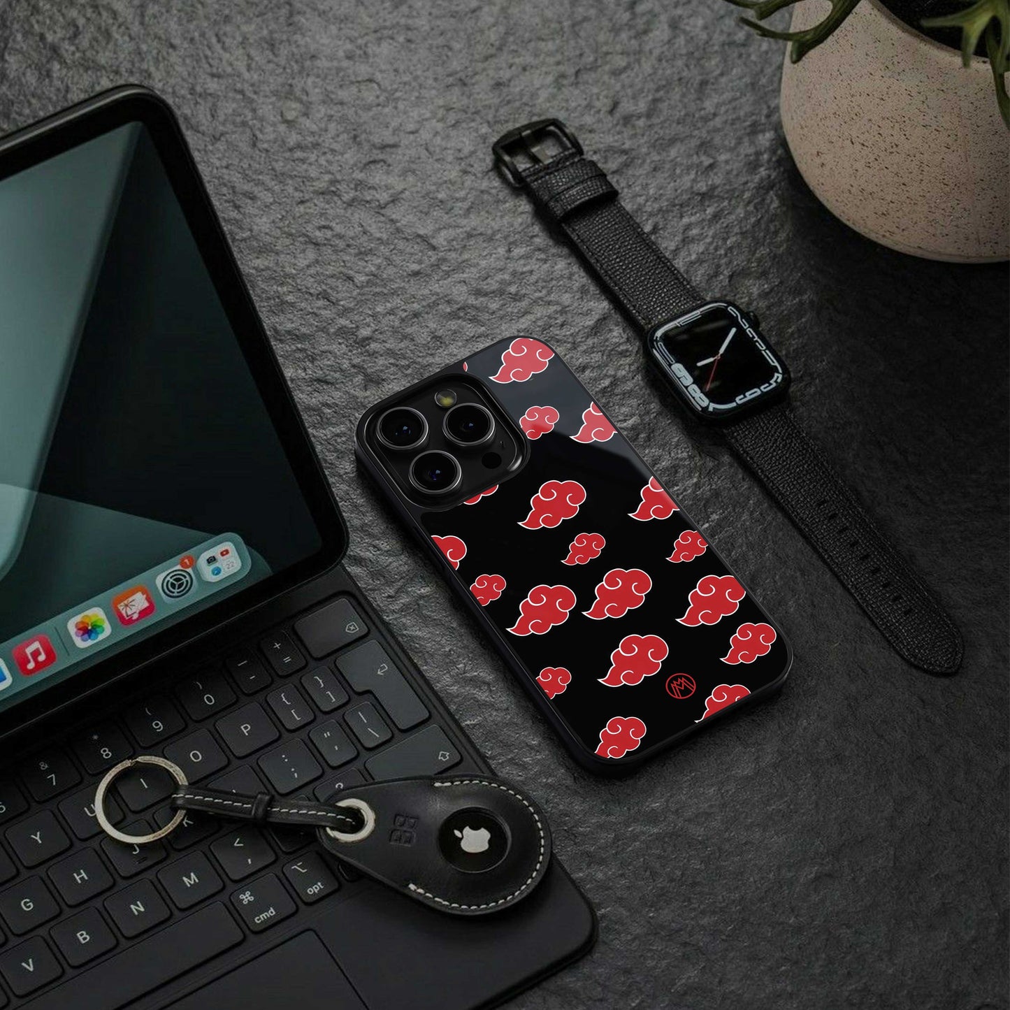 akatsuki naruto anime back phone cover | glass case for iphone 13 pro max