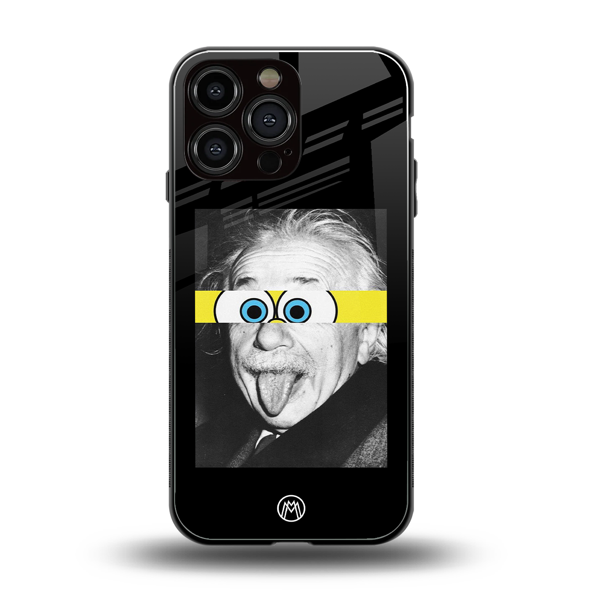 albert einstein spongebob squarepants back phone cover | glass case for iphone 14 pro max