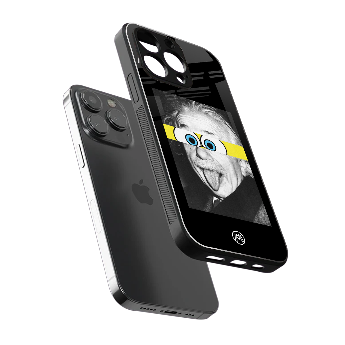 albert einstein spongebob squarepants back phone cover | glass case for iphone 14 pro max