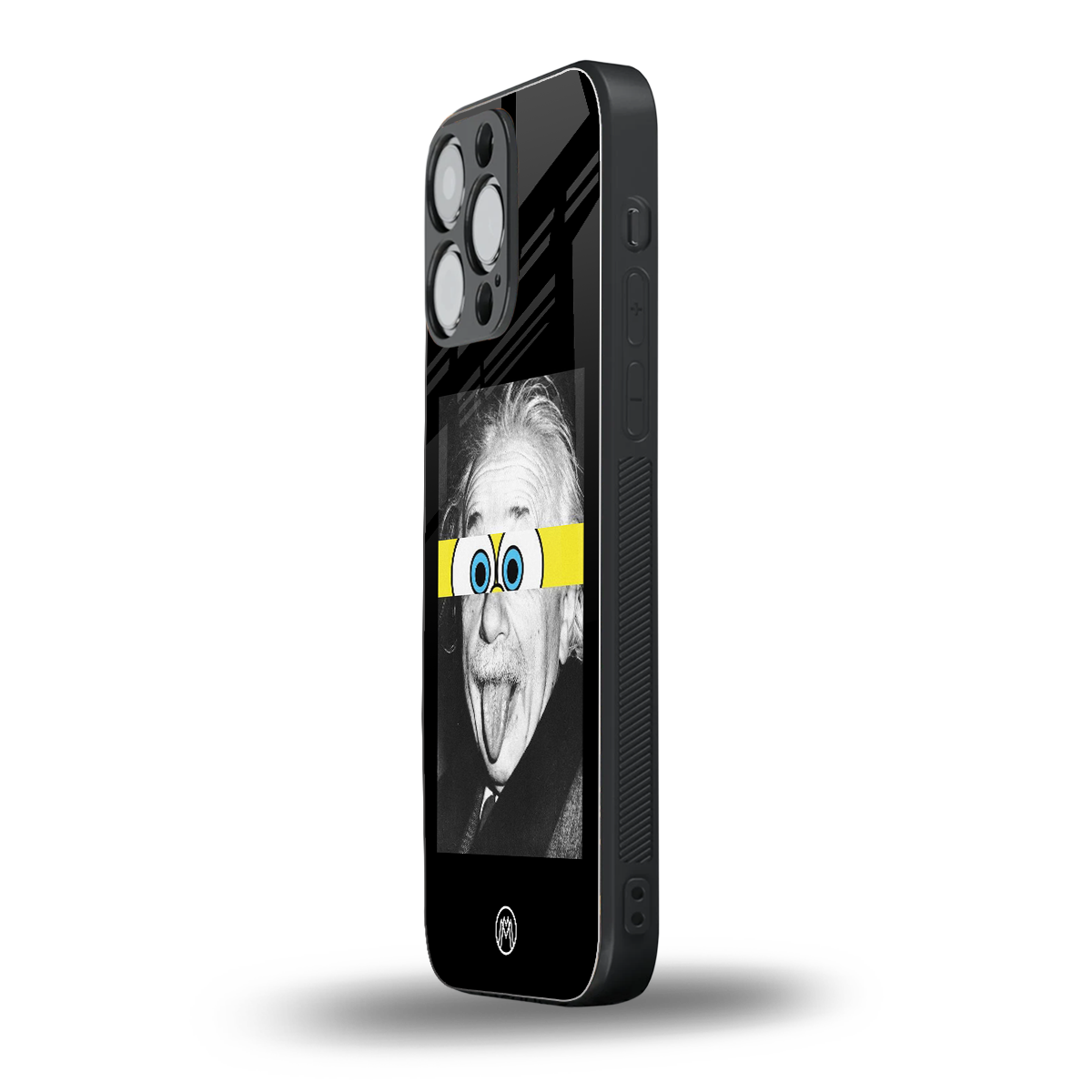 albert einstein spongebob squarepants back phone cover | glass case for iphone 14 pro max