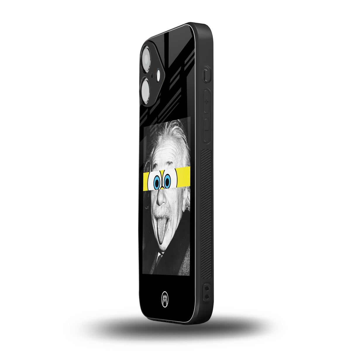 albert einstein spongebob squarepants back phone cover | glass case for iphone 16 plus