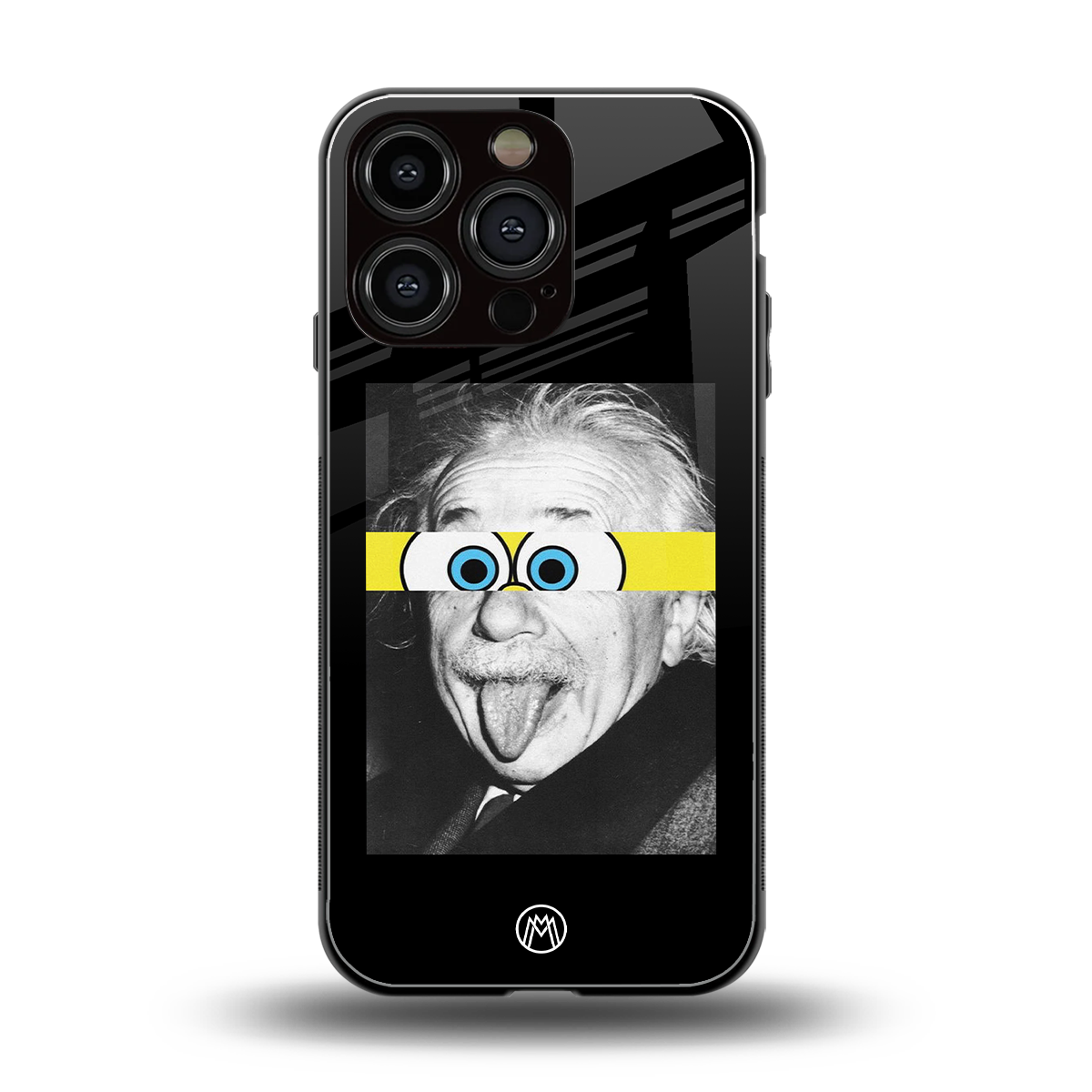 albert einstein spongebob squarepants back phone cover | glass case for iphone 16 pro