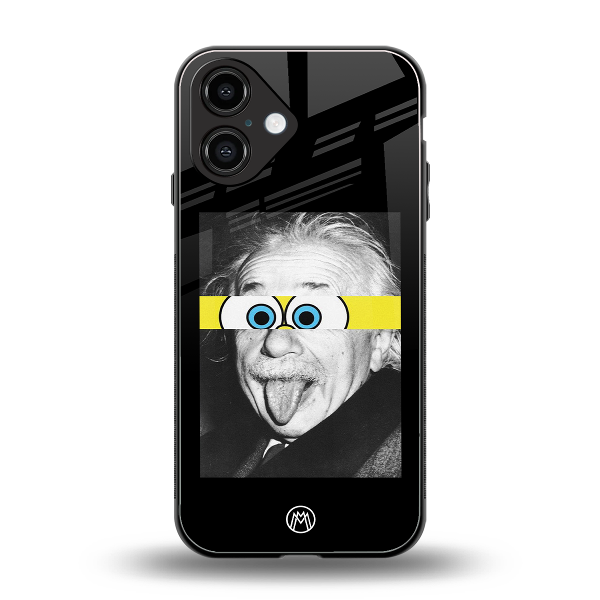 albert einstein spongebob squarepants back phone cover | glass case for iphone 16