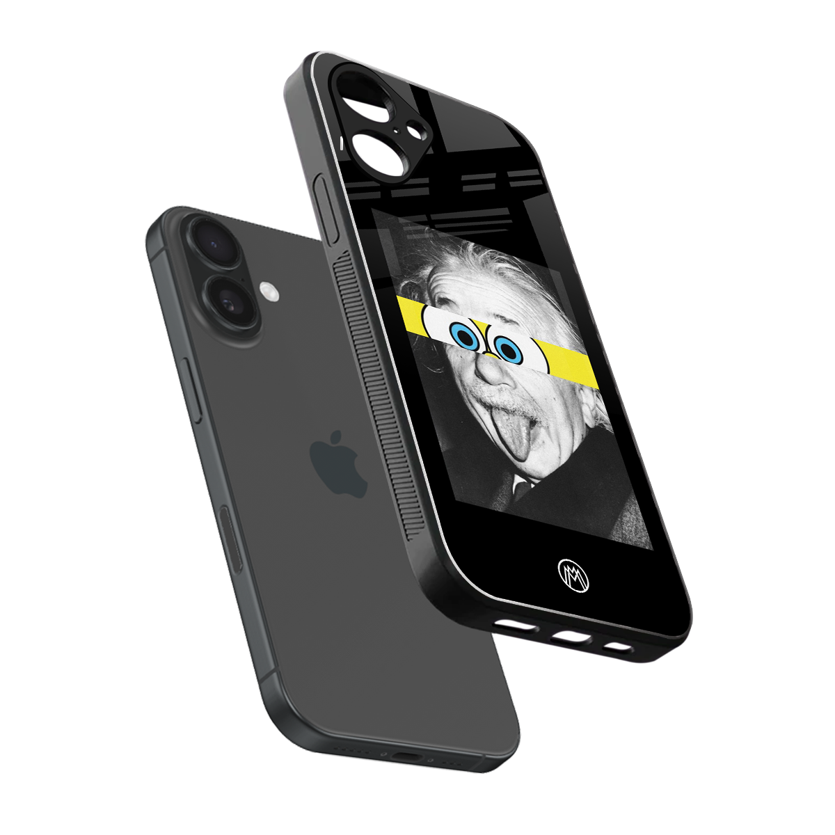 albert einstein spongebob squarepants back phone cover | glass case for iphone 16