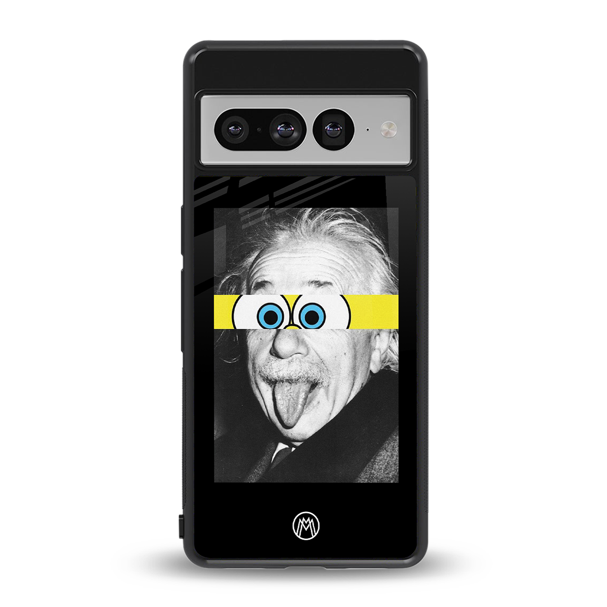 albert einstein spongebob squarepants back phone cover | glass case for google pixel 7 pro