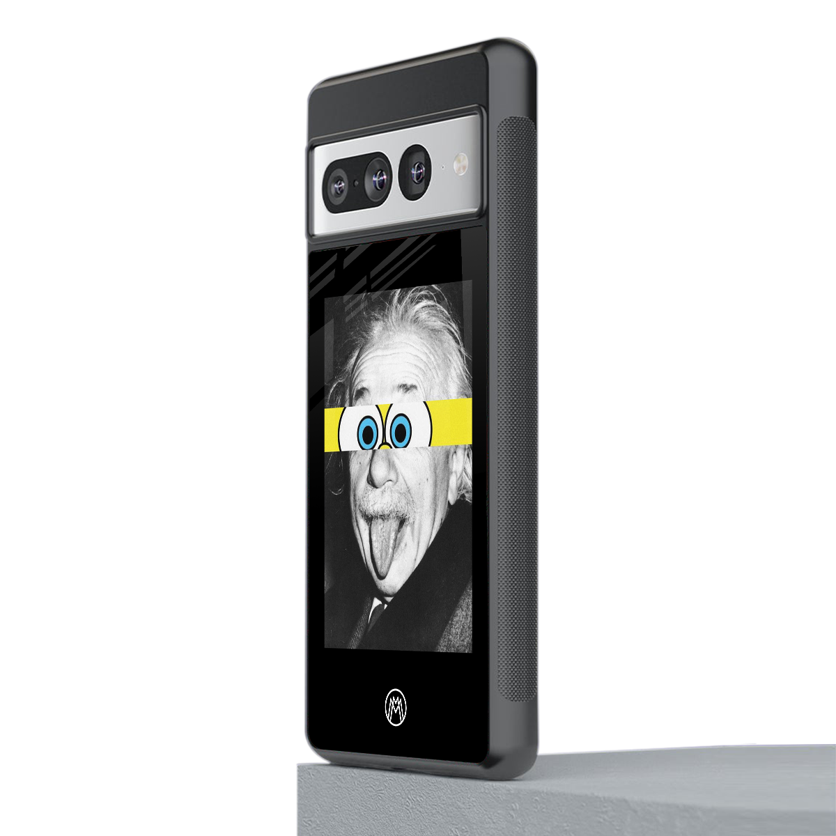 albert einstein spongebob squarepants back phone cover | glass case for google pixel 7 pro
