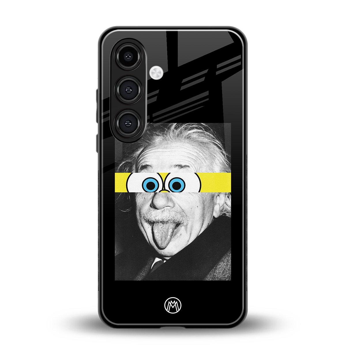 albert einstein spongebob squarepants back phone cover | glass case for samsung galaxy s24 fe