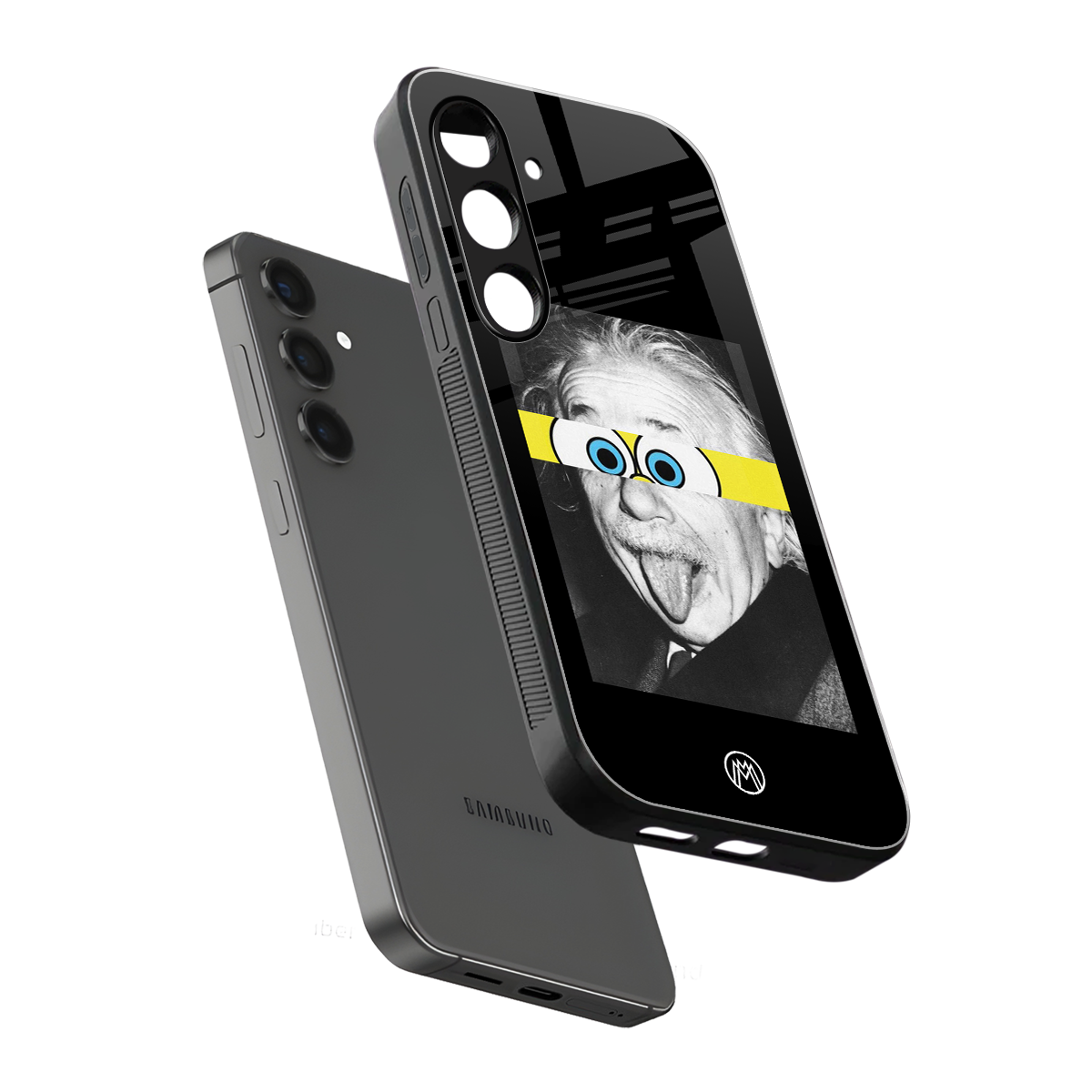 albert einstein spongebob squarepants back phone cover | glass case for samsung galaxy s24 fe