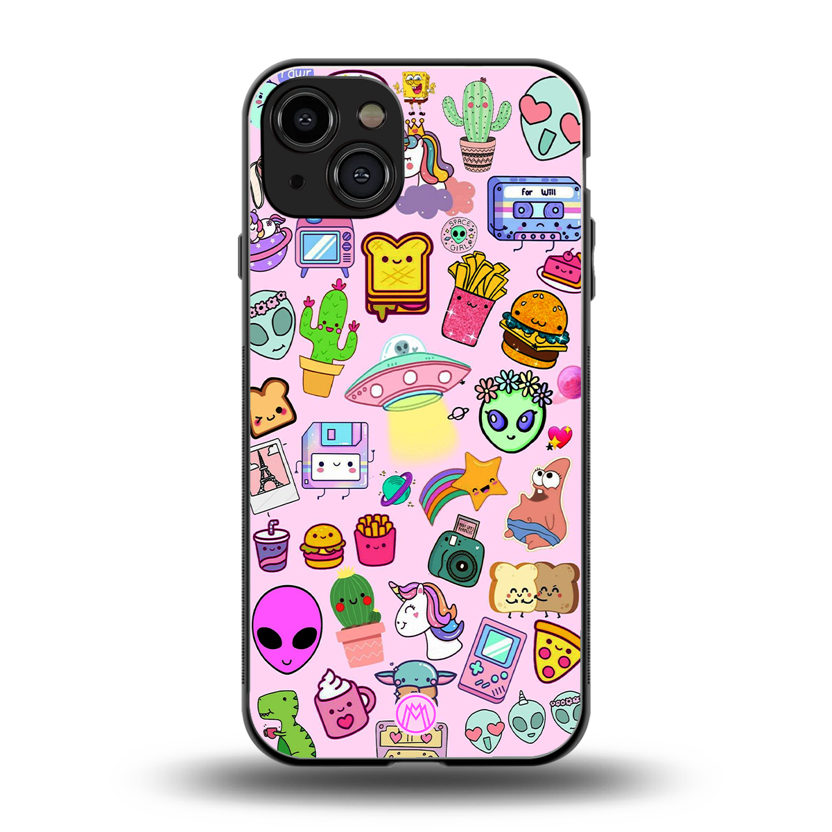 alien stickers studio back phone cover | glass case for iphone 15