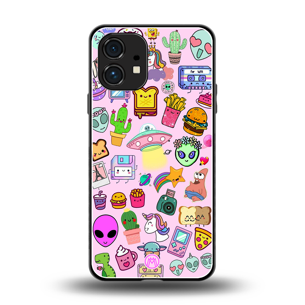 alien stickers studio back phone cover | glass case for nothing phone 1