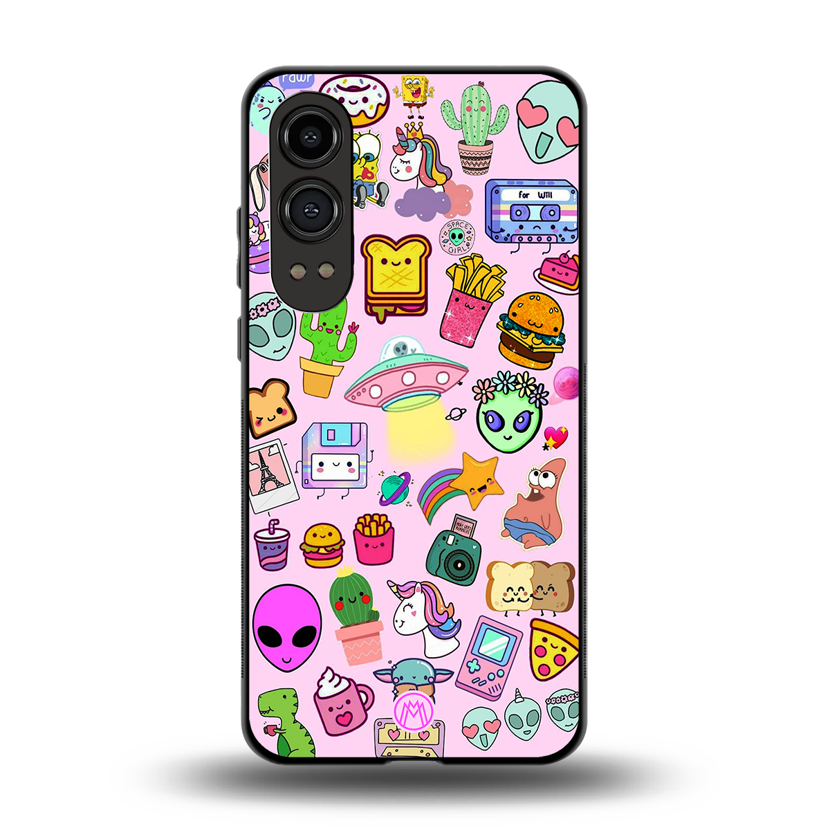 alien stickers studio back phone cover | glass case for oneplus nord ce 4 lite