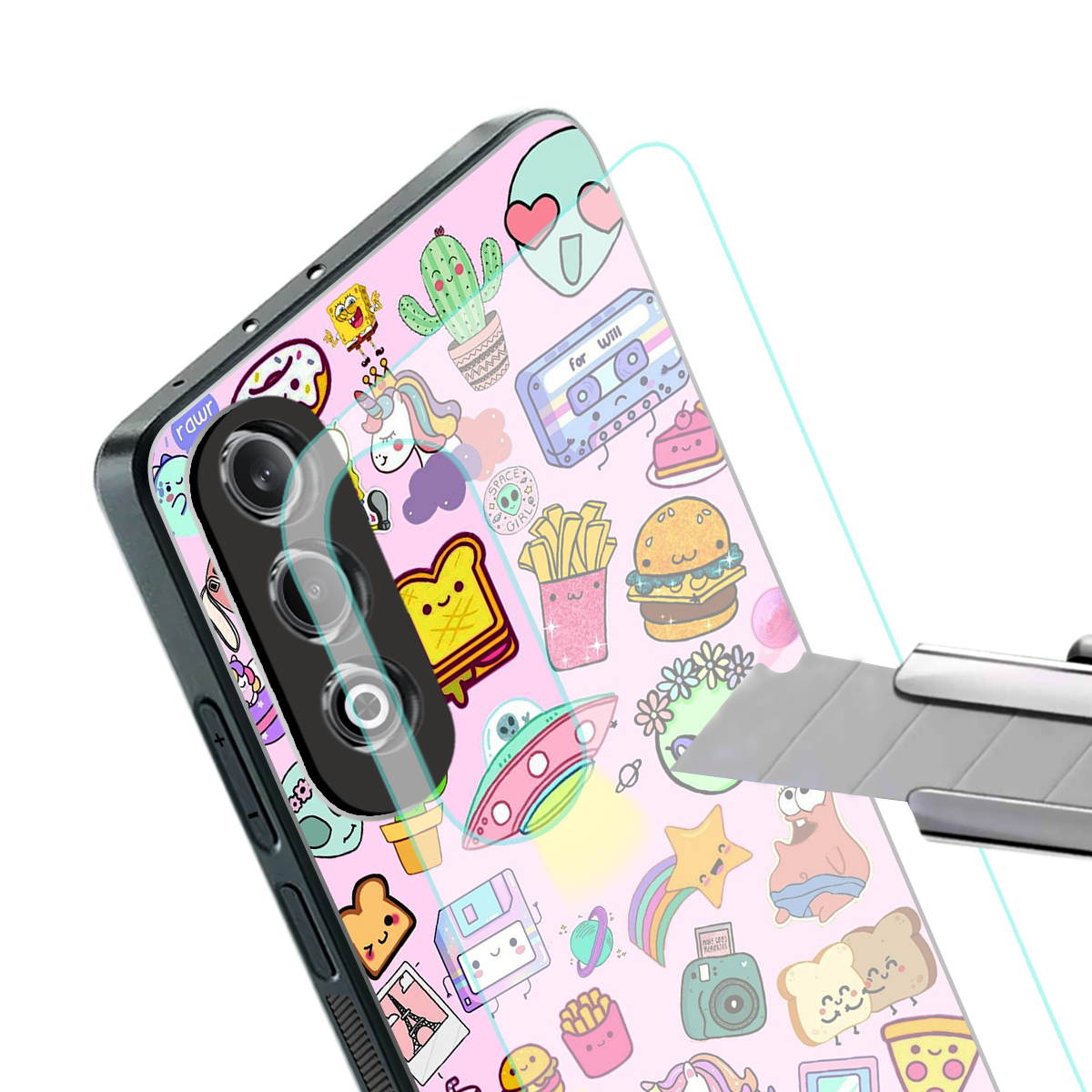 alien stickers studio back phone cover | glass case for oneplus nord ce 4