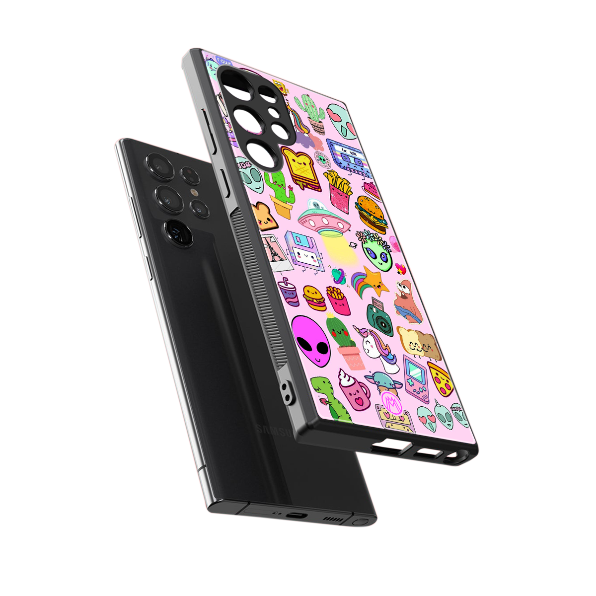 alien stickers studio back phone cover | glass case for samsung galaxy s24 ultra