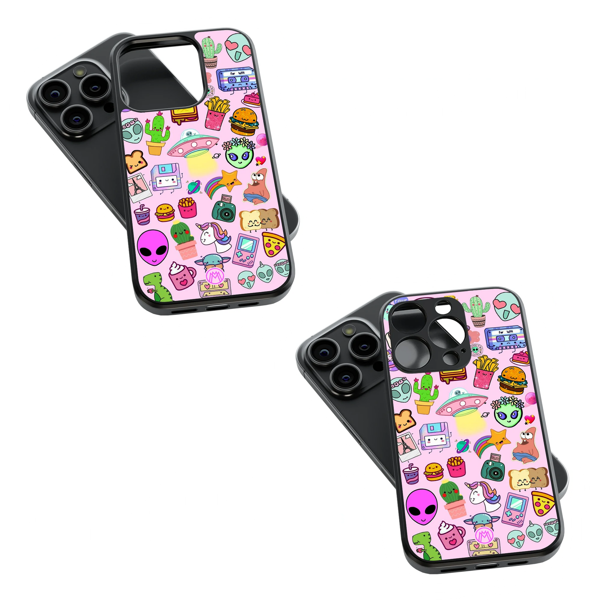 Trendy Glass Back Mobile Case for iPhone, Samsung, Redmi, OnePlus, Google Pixel, Motorola
