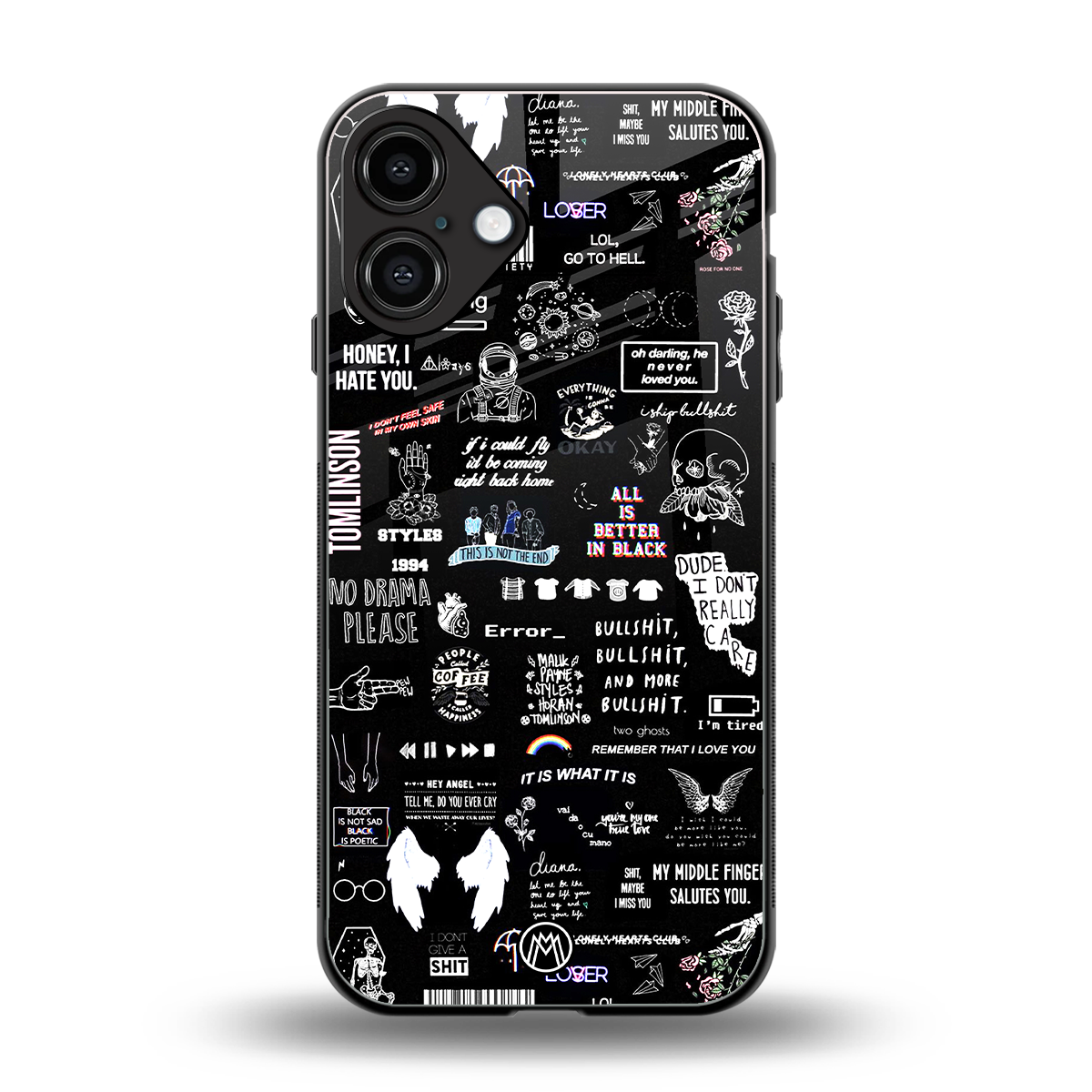 all is better in black back phone cover | glass case for iphone 16 plus