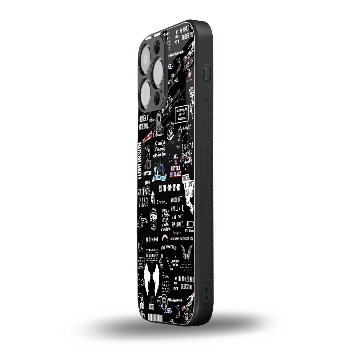 all is better in black back phone cover | glass case for iphone 16 pro max