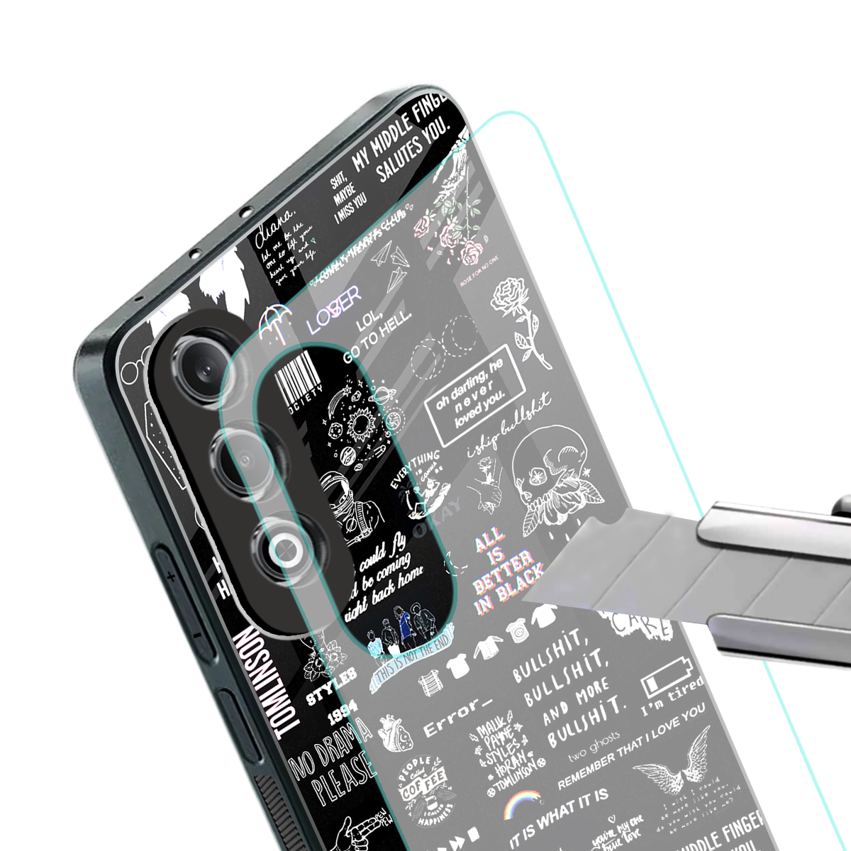 all is better in black back phone cover | glass case for oneplus nord ce 4