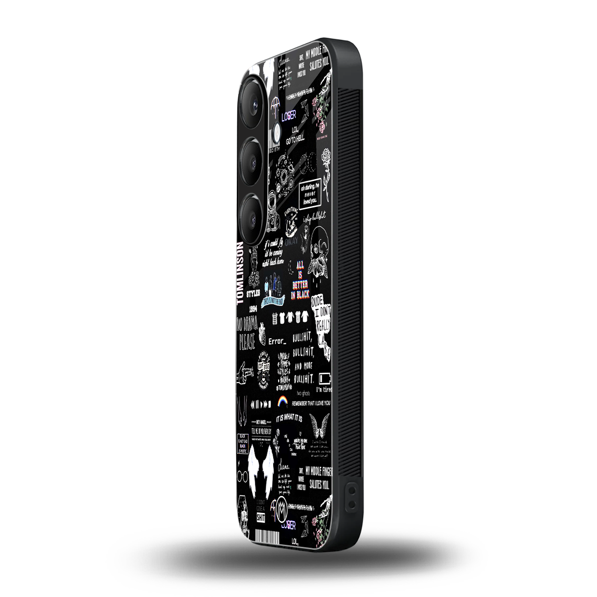 all is better in black back phone cover | glass case for samsung galaxy s24 fe