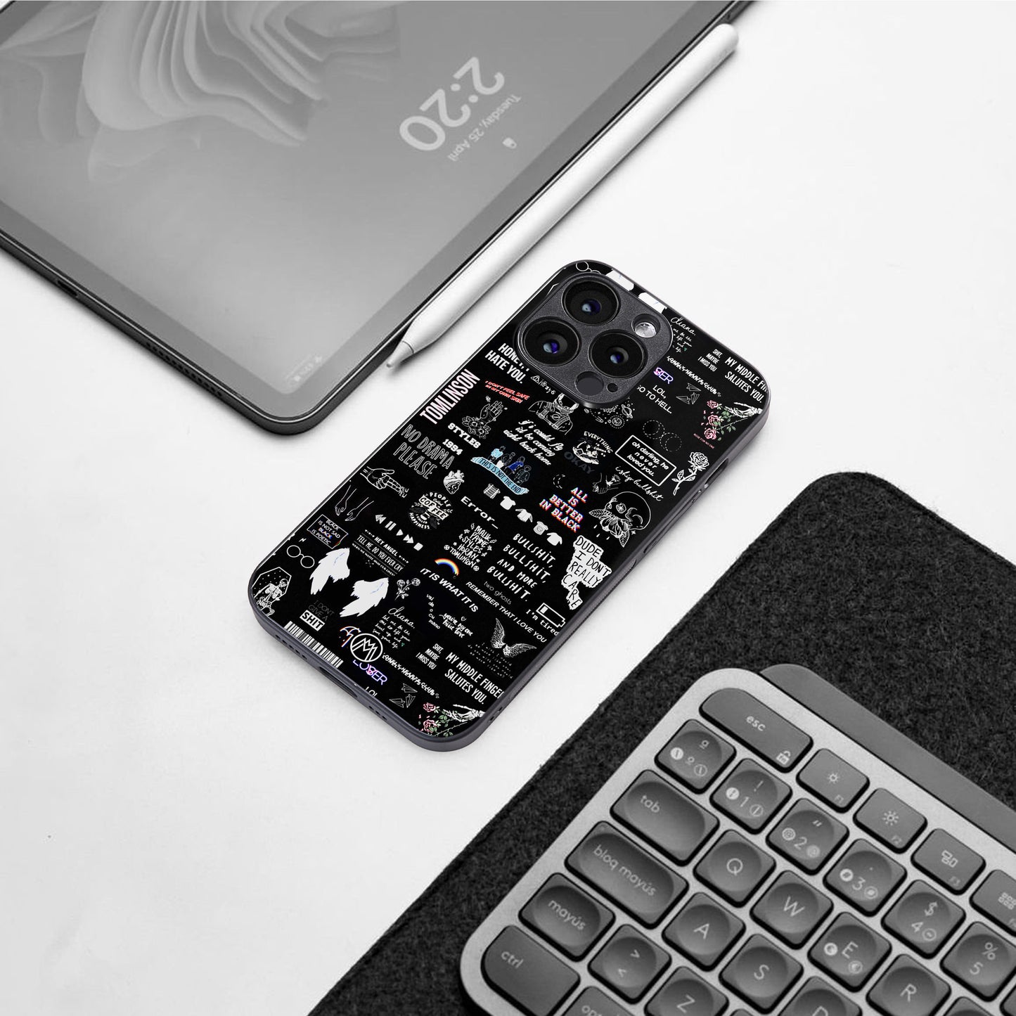 all is better in black back phone cover | glass case for iphone 16 pro max