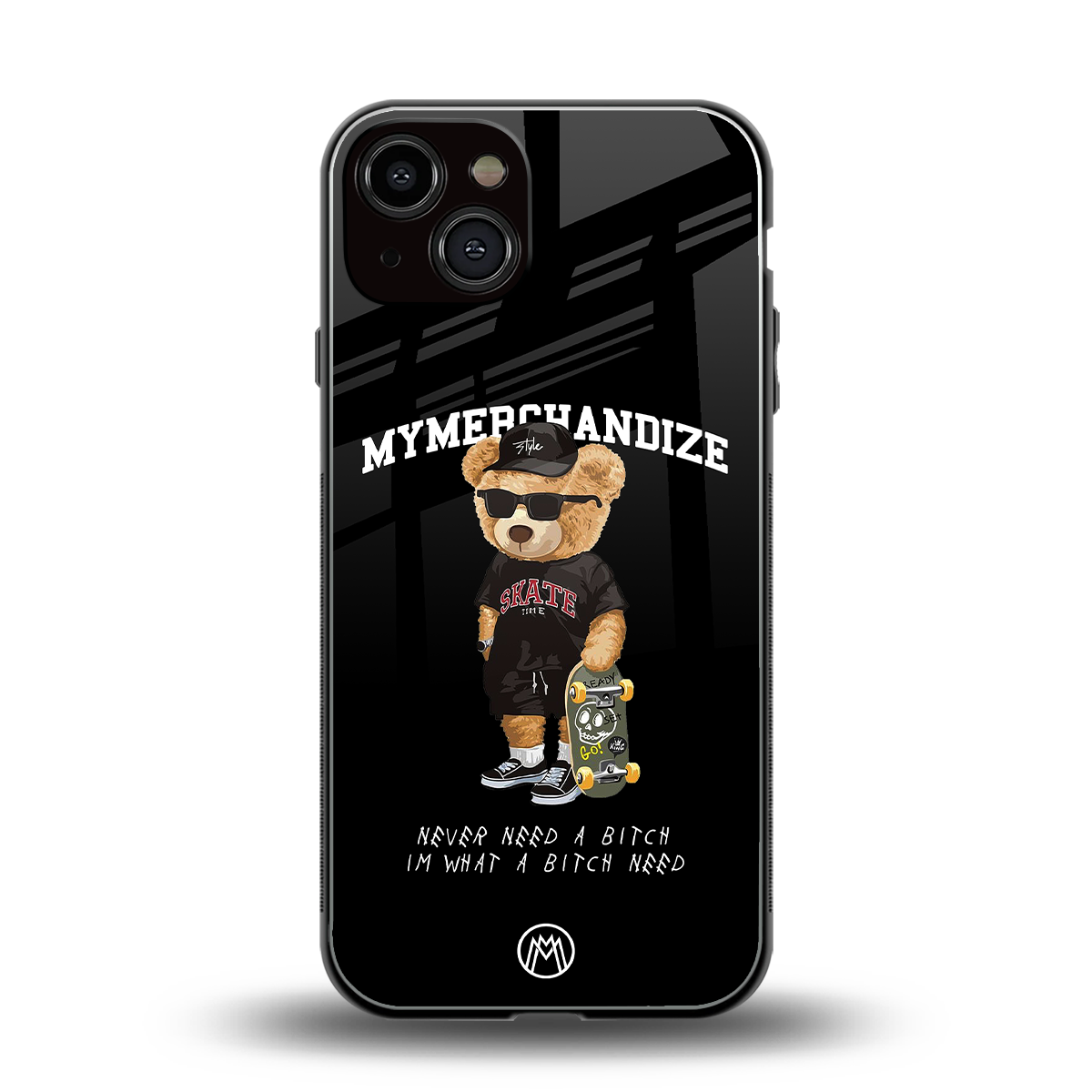 alpha bear back phone cover | glass case for iphone 13