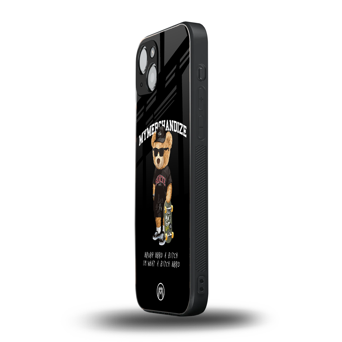 alpha bear back phone cover | glass case for iphone 15 plus