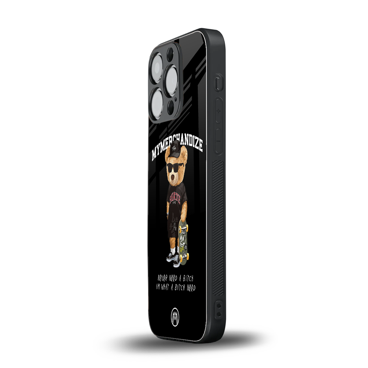 alpha bear back phone cover | glass case for iphone 14 pro