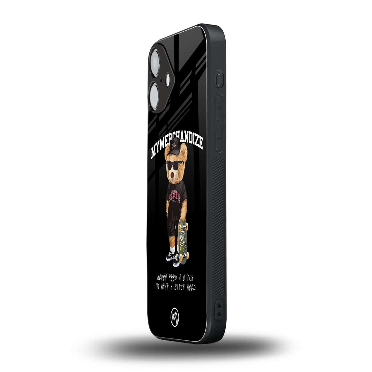 alpha bear back phone cover | glass case for iphone 16 plus
