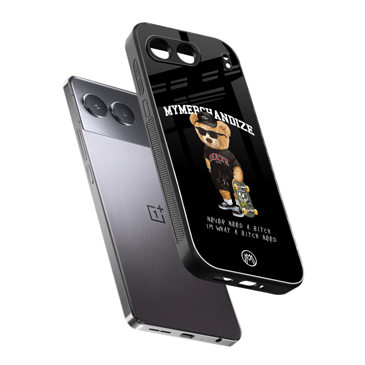 alpha bear back phone cover | glass case for oneplus nord 4