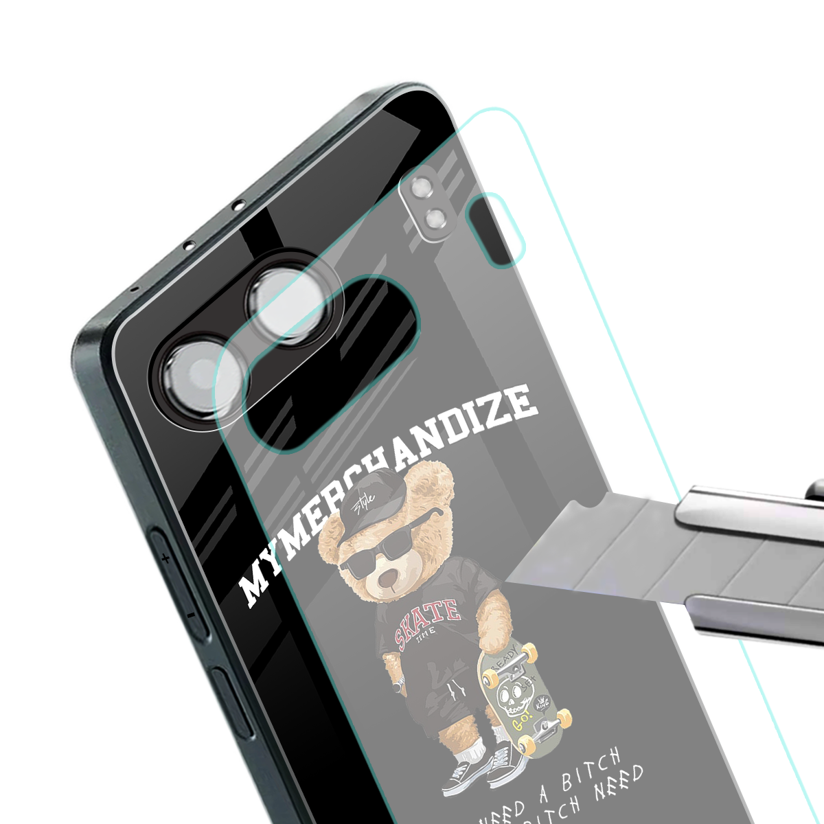 alpha bear back phone cover | glass case for oneplus nord 4