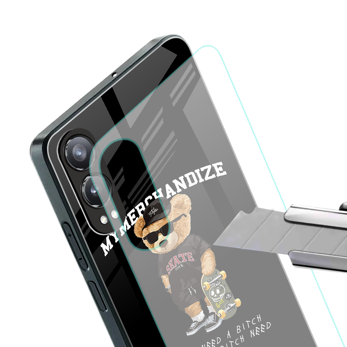 alpha bear back phone cover | glass case for oneplus nord ce 4 lite