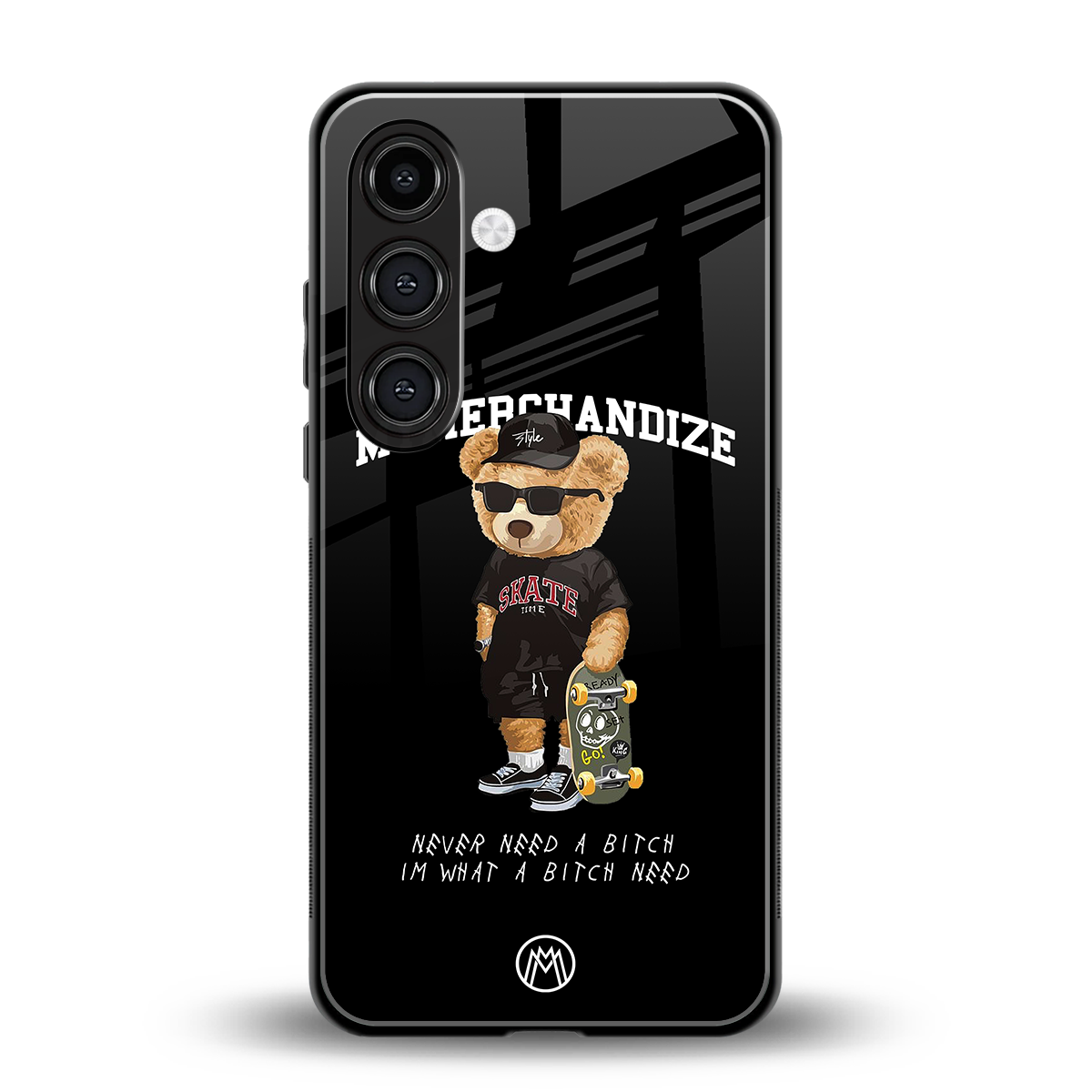 alpha bear back phone cover | glass case for samsung galaxy s23 plus