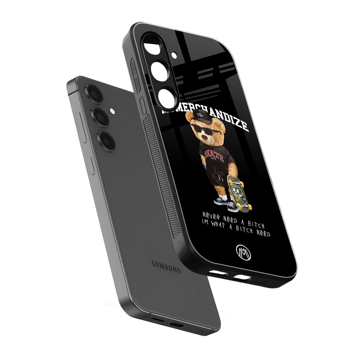 alpha bear back phone cover | glass case for samsung galaxy s23 plus
