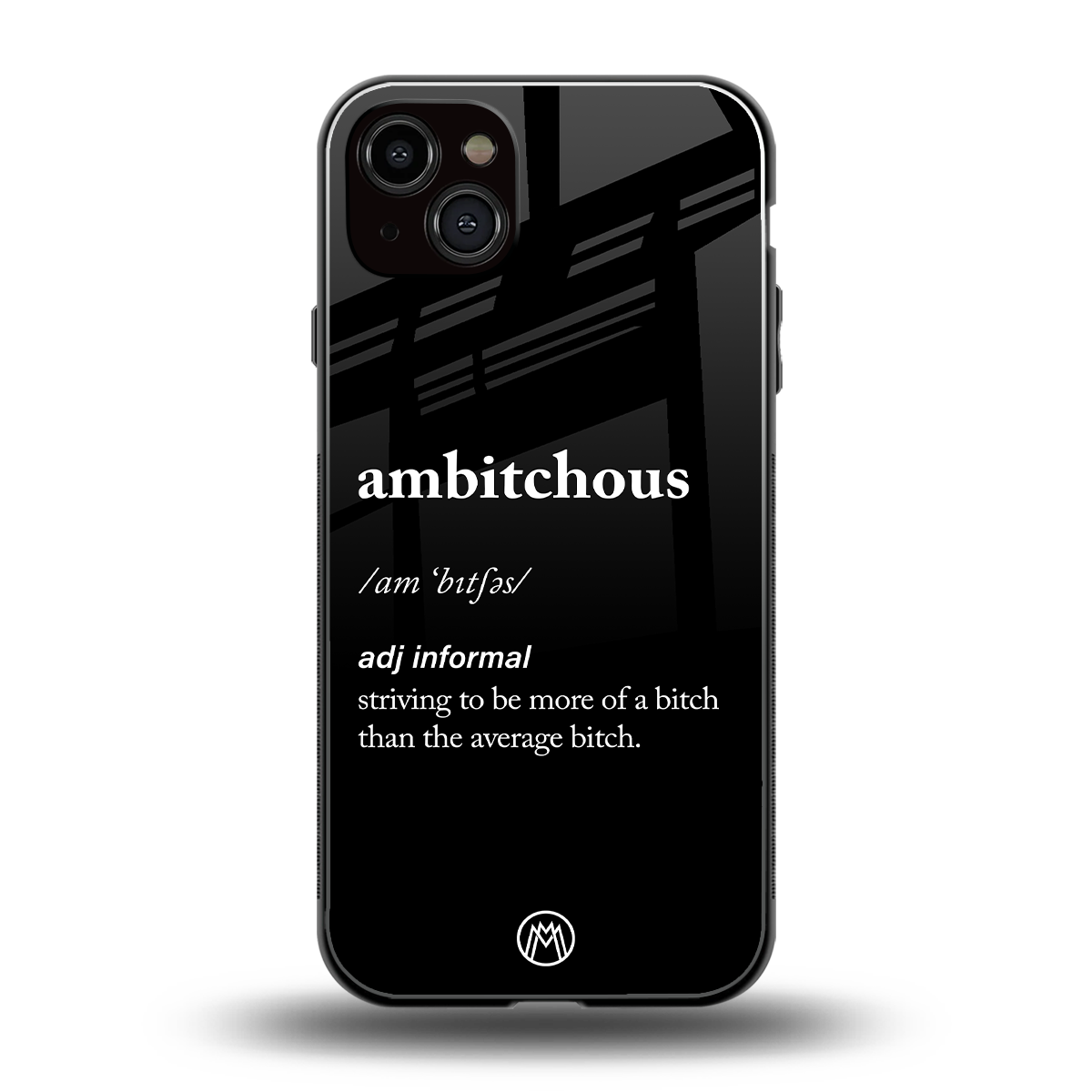 ambitchous back phone cover | glass case for iphone 15 plus