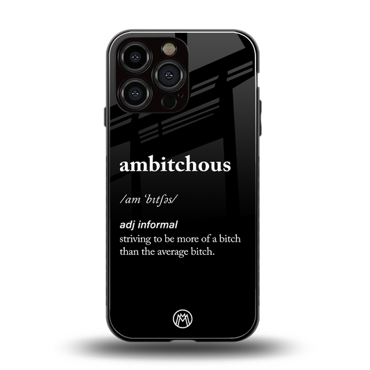 ambitchous back phone cover | glass case for iphone 14 pro max