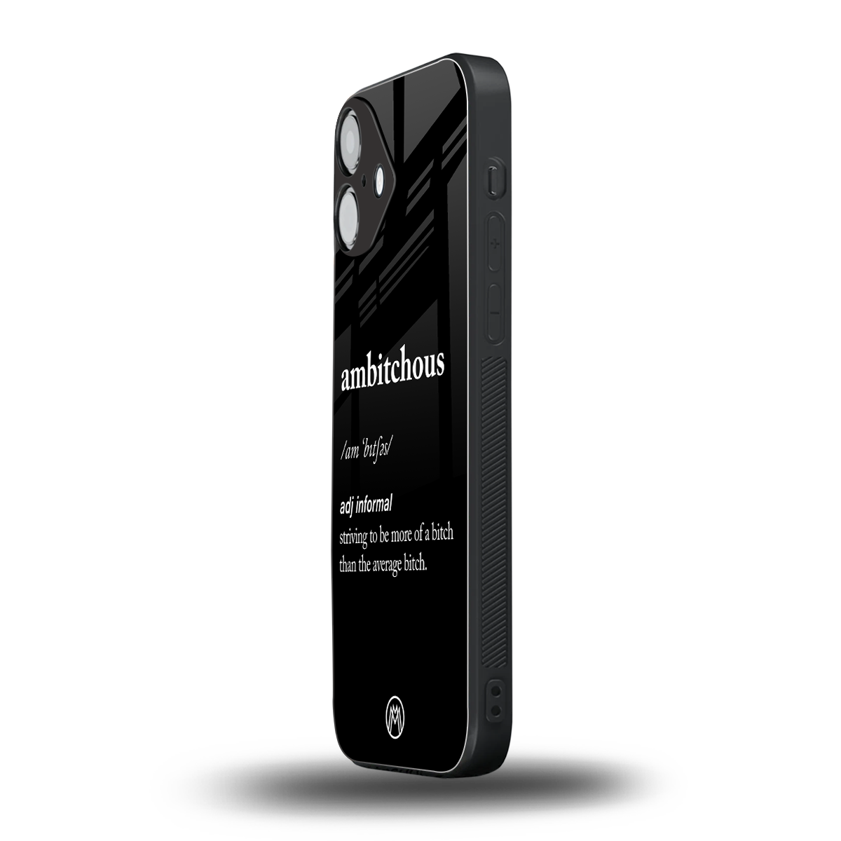 ambitchous back phone cover | glass case for iphone 16 plus