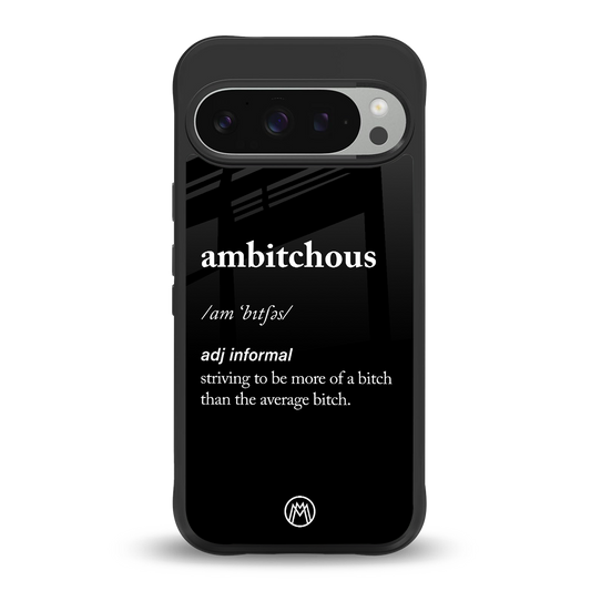 ambitchous back phone cover | glass case for google pixel 9 pro