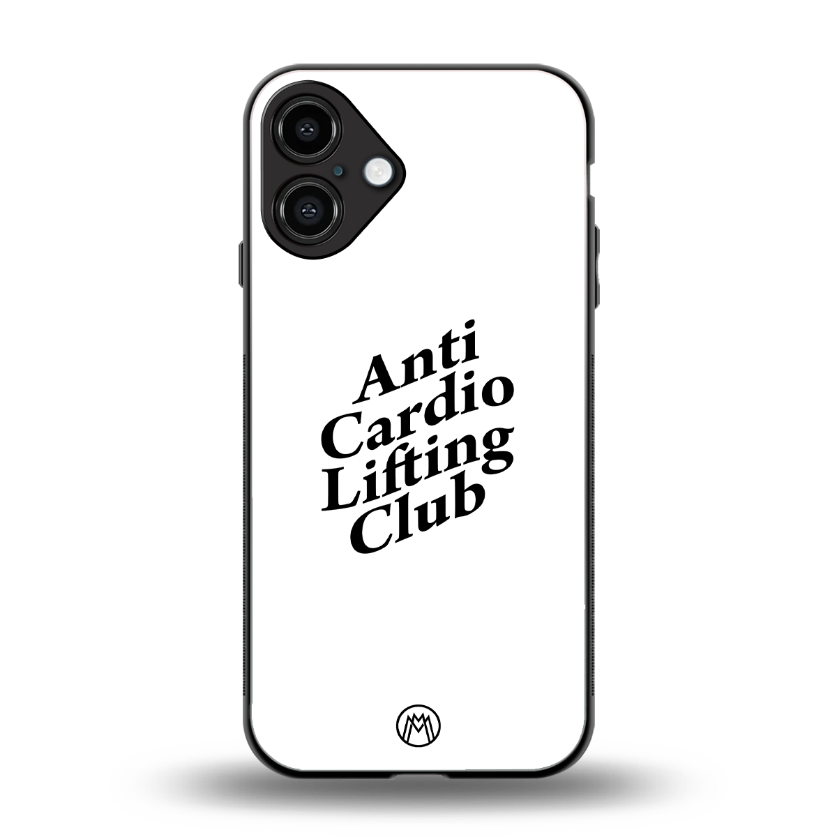 anti cardio lifting club back phone cover | glass case for iphone 16 plus
