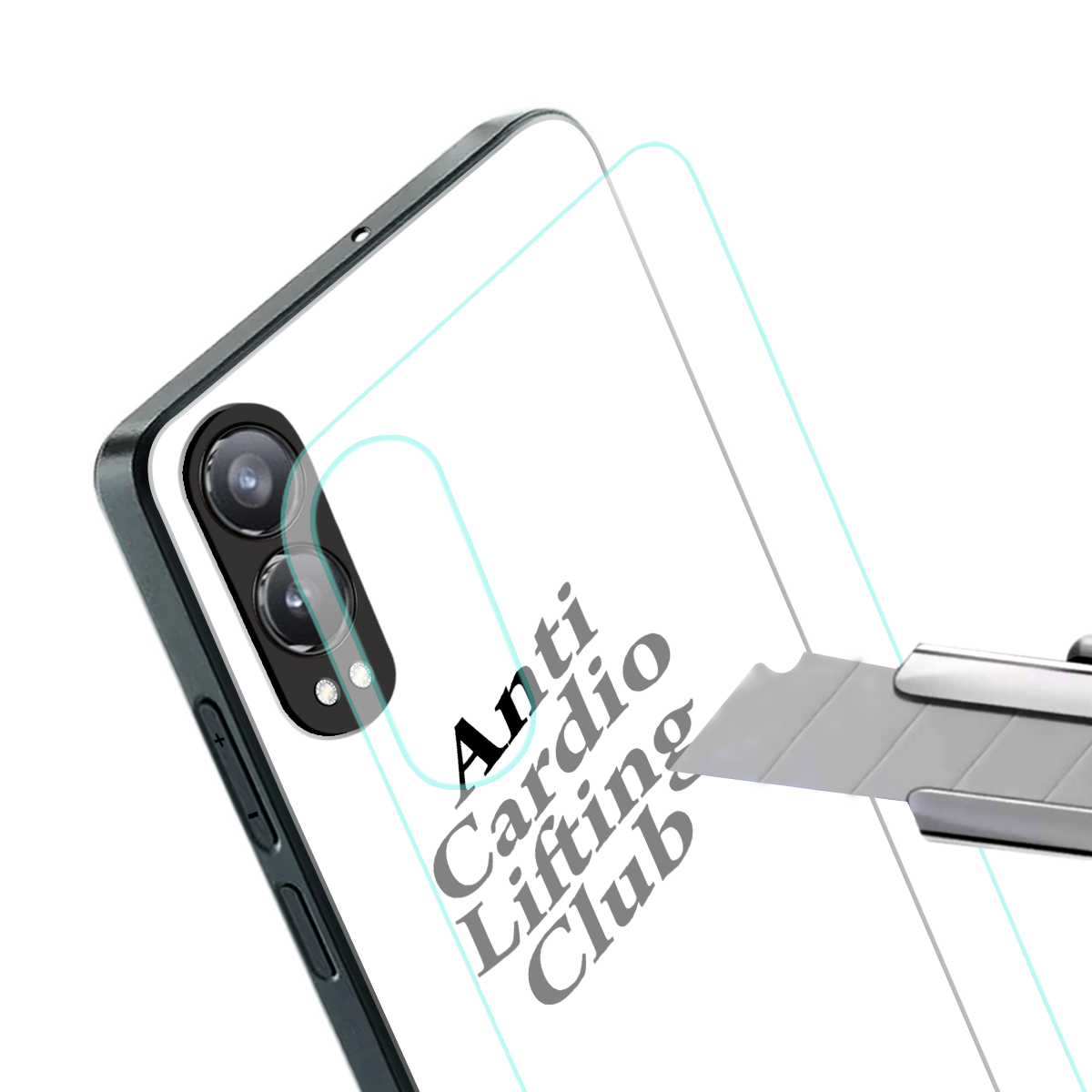anti cardio lifting club back phone cover | glass case for oneplus nord ce 4 lite